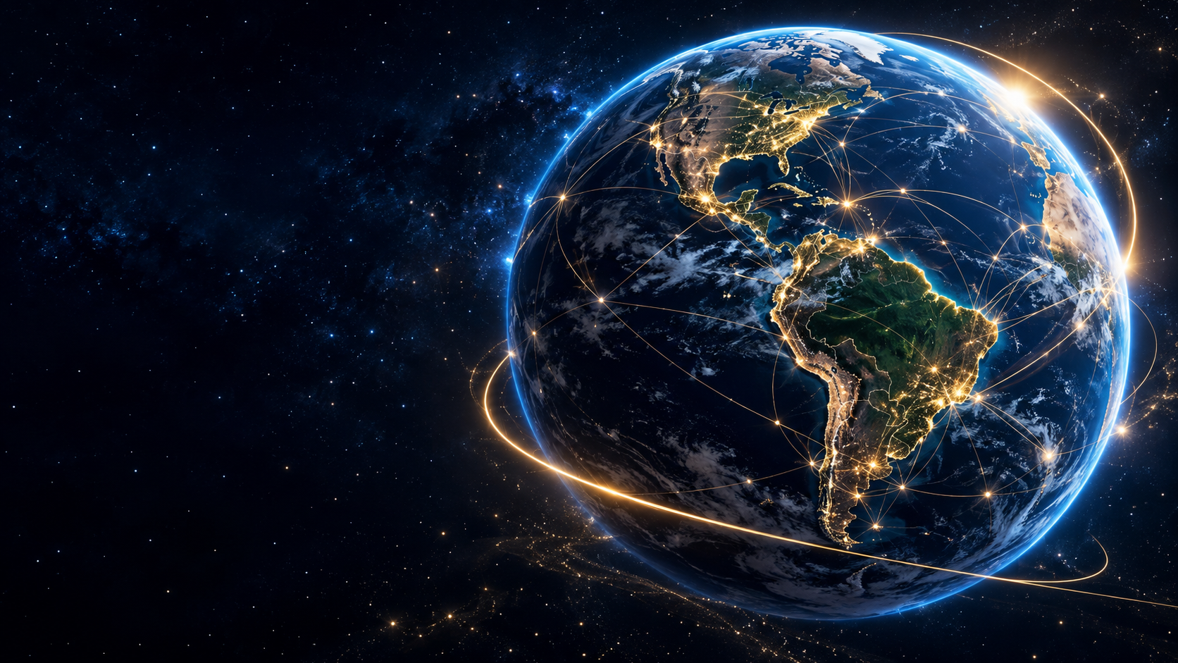 La Tierra conectada por rutas de luz